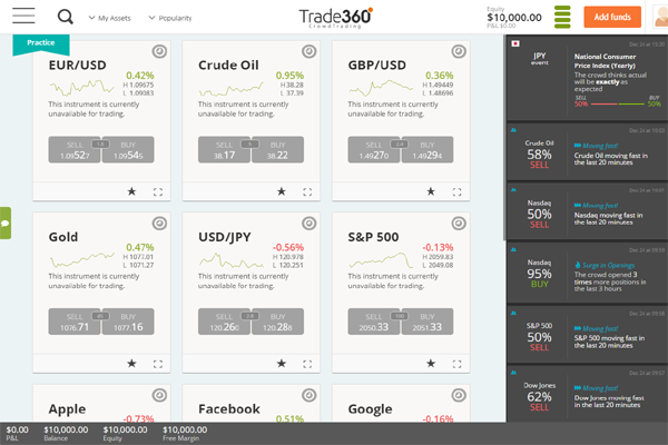 Trade360 screen shot
